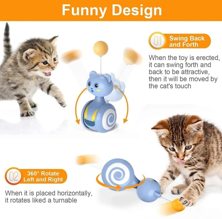 Brinquedos interativos de penas para gatos Pet Bumbler Brinquedo engraçado Brinquedos interativos para gatos Cat Rolling Teaser Brinquedos de varinha de penas Bola giratória - Image 2