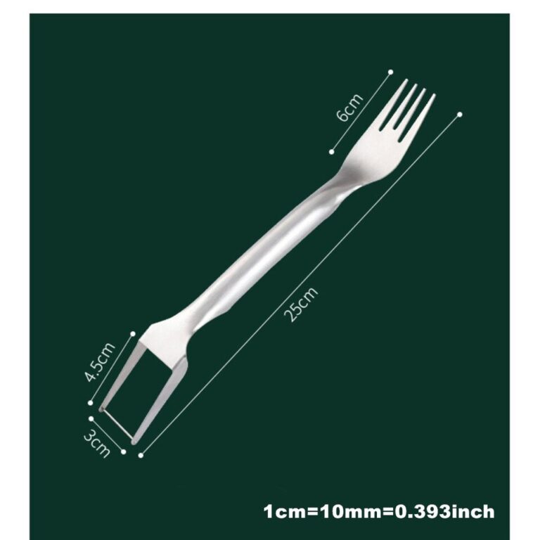2 em 1 cortador de garfo de melancia em aço inoxidável cortador de frutas garfo de melão cubo ferramenta de corte utensílio de cozinha 1/2 pçs - Image 3