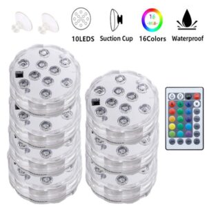 Ip68 à prova dwaterproof água multicor subaquática lâmpada noturna chá luz submersível luzes led vaso tigela festa casamento decoração de natal