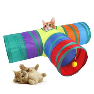 Pet Tunnel Toy Dobrável Cat Rainbow Três Canais Treinamento Brinquedos Interativos Pet Self Entertainment Brinquedos Engraçados Suprimentos para Gatos