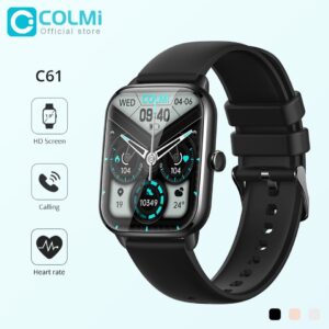 COLMI C61 Smartwatch 1,9 polegadas Tela Cheia Bluetooth Chamada Frequência Cardíaca Monitor de Sono 100+ Modelos Esportivos Relógio Inteligente Para Homens Mulheres