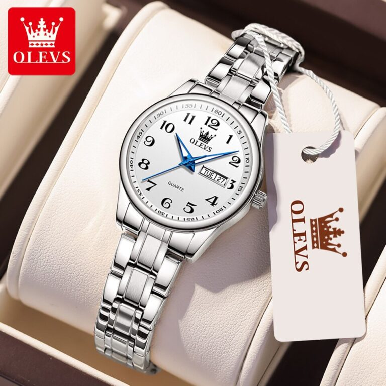 OLEVS 5567 Relógio de quartzo com mostrador preto para mulheres, relógios de aço inoxidável à prova d'água, marca de luxo, moda, vestido feminino, relógio de pulso - Image 11