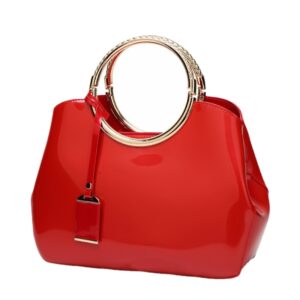 Bolsa Feminina Laca Couro Brilhante Noble Air Bolsa Fashion Zipper PU Pinkycolor Bolsas Femininas