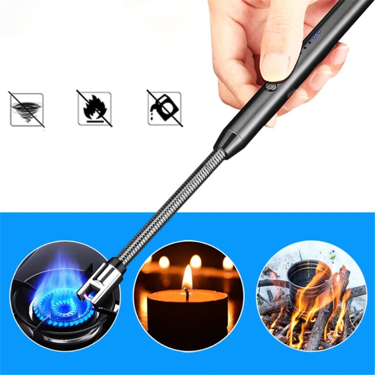 Cozinha à prova de vento Isqueiro elétrico USB Vela longa Churrasco Fogão a gás Pistola de ignição Camping Arco recarregável Isqueiro de plasma sem chama - Image 3