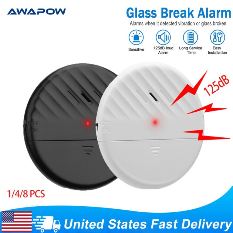 Sensor de vibração de porta de janela sem fio Awapow 125dB Vibração de quebra de vidro Sensor de assaltante Alarme Sistema detector de alarme de segurança doméstica