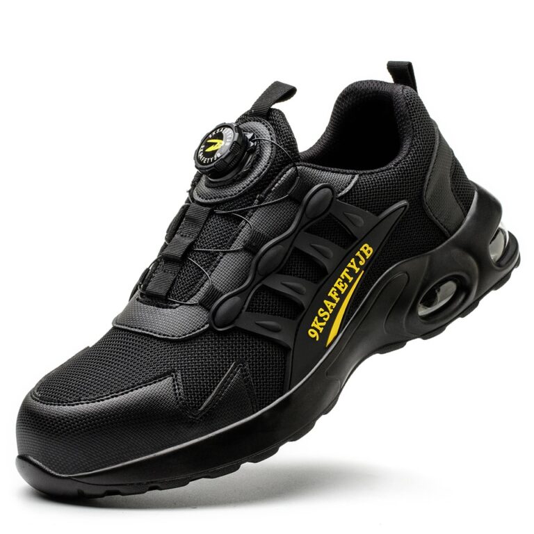 Botas de trabalho com fivela giratória Sapatos de segurança com biqueira de aço para homens Sapatos de segurança respiráveis Sapatos de marca indestrutíveis Sapatos de trabalho à prova de furos - Image 3