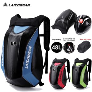 Mochila de carbono para motociclista, à prova d'água, para capacete, mochila expansível para moto Mach, acessórios para mala de motociclista
