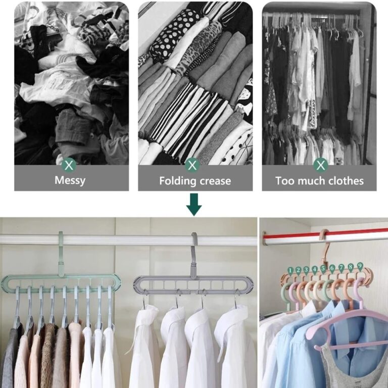 Economia de espaço cabide cremalheiras 9 portas secagem roupas rack magia pant rack quarto guarda-roupa casaco organizador cabides armazenamento - Image 23