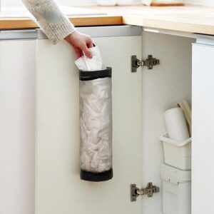 Suporte de saco de supermercado para casa Suporte de saco de plástico para montagem na parede Dispensador de armazenamento pendurado Saco de lixo Saco de lixo de cozinha Organizador de lixo