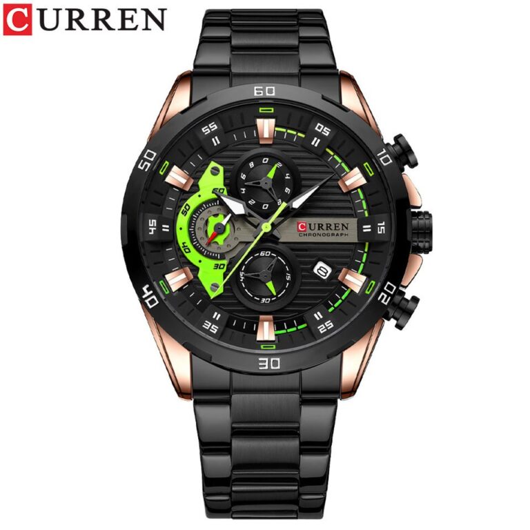 Relógios de aço inoxidável CURREN para homens criativos, mostrador luminoso com cronógrafo, relógios de pulso casuais masculinos - Image 9