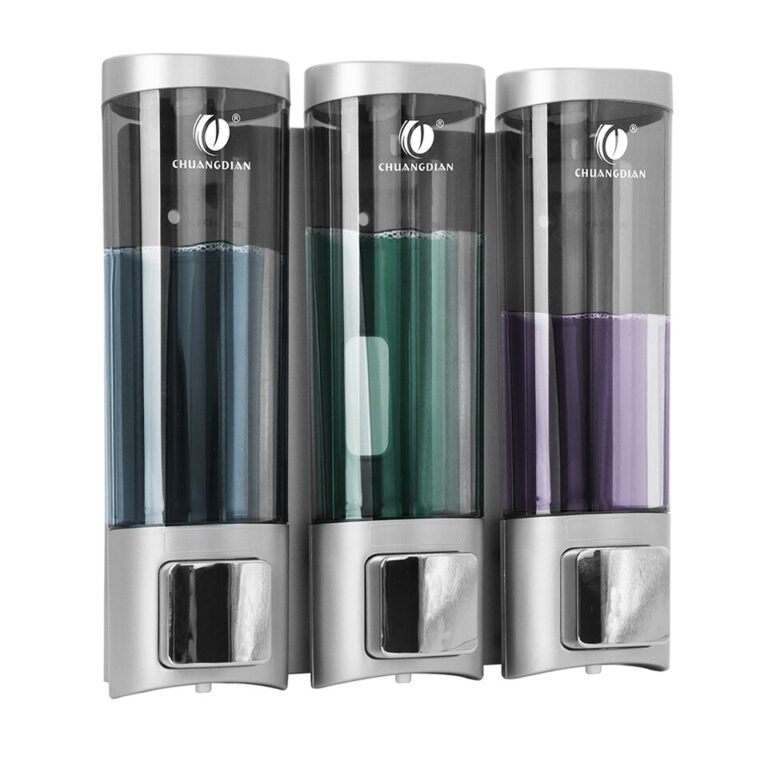 Dispensador de shampoo montado na parede triplo para banheiro chuveiro gel condicionador recipiente de loção transparente garrafa recarregável - Image 8