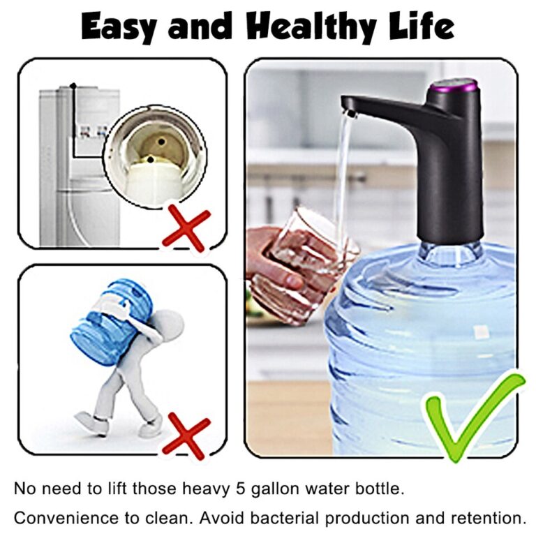 Dispensador automático de água elétrico portátil bomba de garrafa botão de carga usb interruptor de controle extrator de bebida para cozinha home office - Image 5