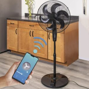 Ventilador de pedestal Smart WiFi em preto
