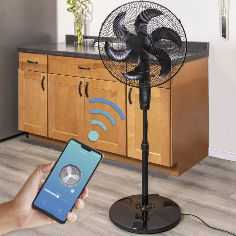 Ventilador de pedestal Smart WiFi em preto