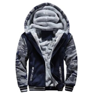 Jaqueta masculina de camuflagem engrossar jaquetas de inverno para homens Casaco de lã de manga comprida para homem Moletons casuais Streetwear Casacos masculinos
