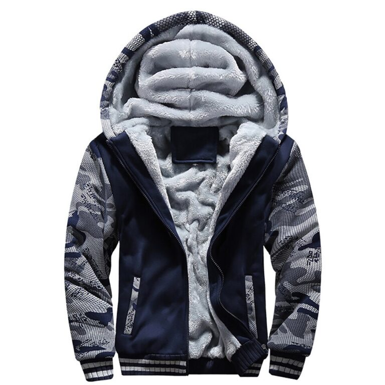 Jaqueta masculina de camuflagem engrossar jaquetas de inverno para homens Casaco de lã de manga comprida para homem Moletons casuais Streetwear Casacos masculinos