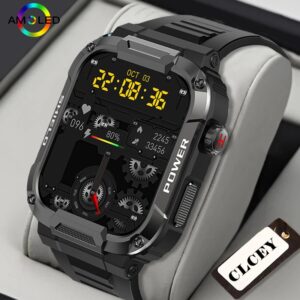 Novo relógio inteligente de chamada Bluetooth masculino IP68 5ATM à prova d'água para esportes ao ar livre rastreador de fitness monitor de saúde Smartwatch para Android IOS