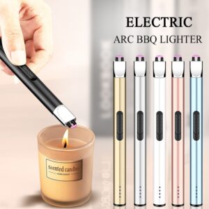 Mini isqueiro elétrico de pulso elétrico sem chama, vela recarregável USB, fogão a gás, pistola de ignição, caixa de presente