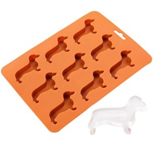 Bandeja para cubos de gelo para cães Dachshund Moldes para cubos de gelo de silicone Forma para biscoitos de geléia Forma de chocolate
