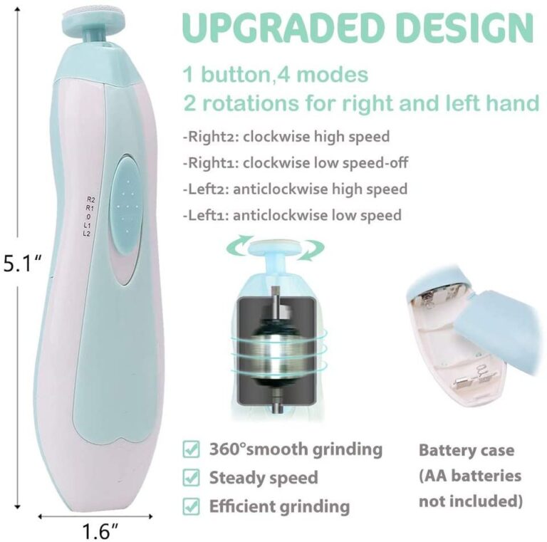 Conjunto de lixa de unha para bebê, aparador de unhas elétrico, com cortador de unhas, cuidados com as unhas dos pés, seguro para crianças pequenas - Image 4