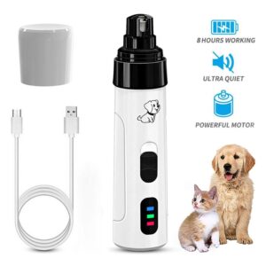 Novo cortador de unhas elétrico para cães para moedor de unhas para cães, carregamento USB recarregável para animais de estimação, patas silenciosas para gatos, ferramentas para aparador de unhas