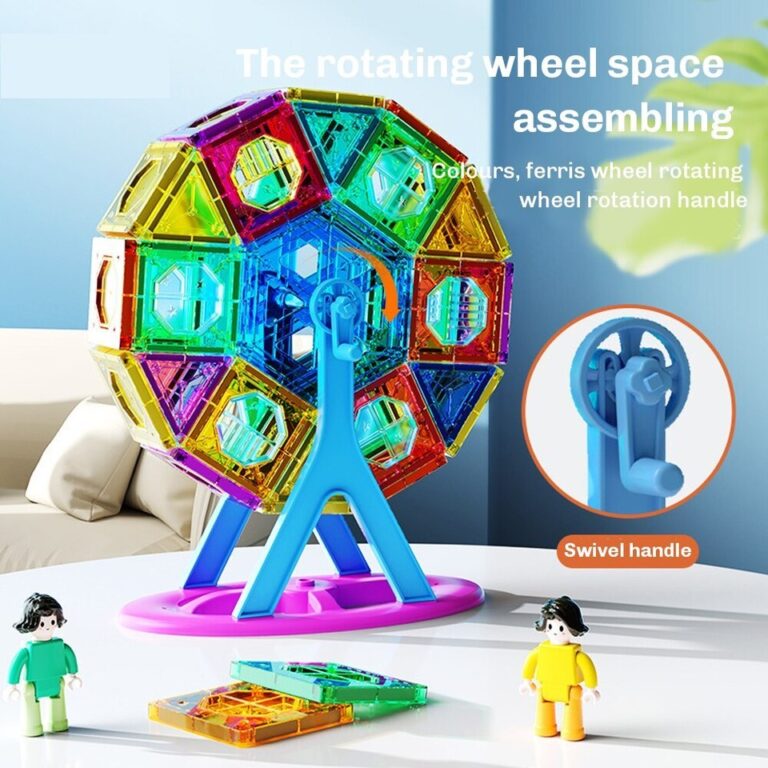 43/55/56PCS Ladrilhos magnéticos de construção Blocos de construção 3D Conjunto de construção Blocos magnéticos de execução em mármore para brinquedos infantis de aprendizagem precoce - Image 6