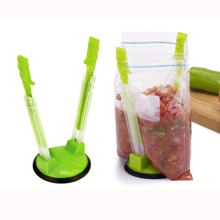 Ajustável antiderrapante Ziplock suporte para bolsa de armazenamento Clipe para mãos livres de plástico Saco para sanduíches Saco Racks Utensílios de cozinha - Image 6