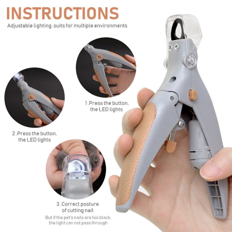 Cortador de unhas profissional para animais de estimação, tesoura, cão, gato, garra, cortador de unhas, tesoura, luz LED, aparador de unhas para animais, suprimentos para animais de estimação - Image 5