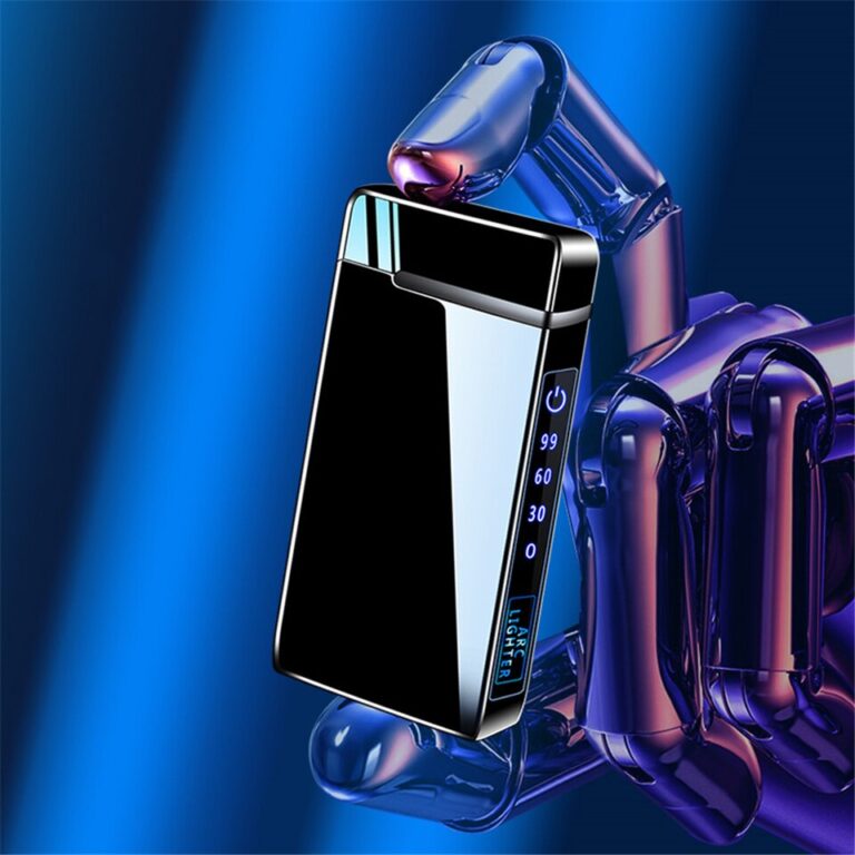 3 em 1 Jato Isqueiro de Metal à Prova de Vento Sem Chamas Isqueiro Elétrico Exibição de Energia Carregamento USB Plasma Gás Butano Isqueiro com Lanterna - Image 16