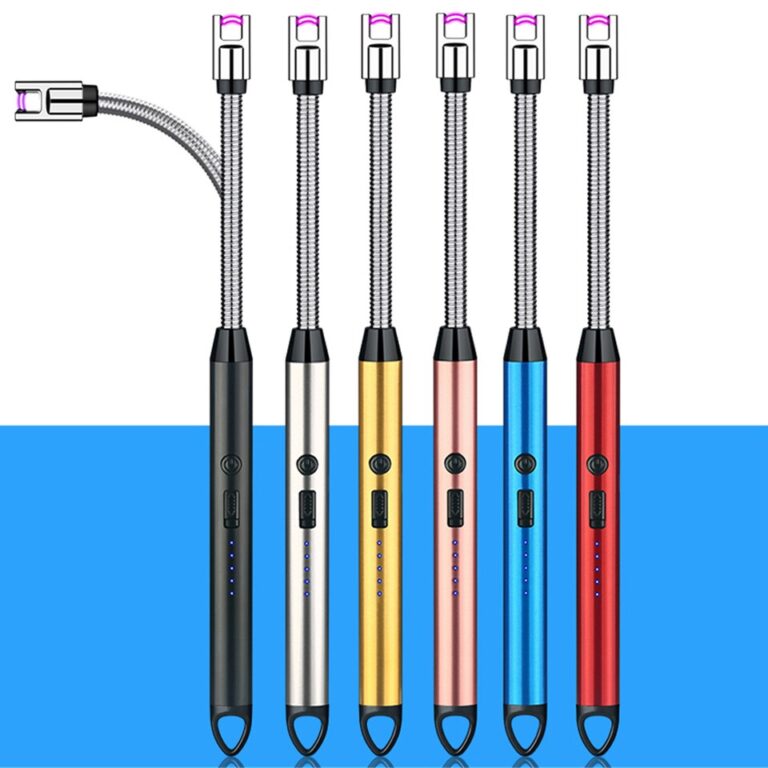 Cozinha à prova de vento Isqueiro elétrico USB Vela longa Churrasco Fogão a gás Pistola de ignição Camping Arco recarregável Isqueiro de plasma sem chama