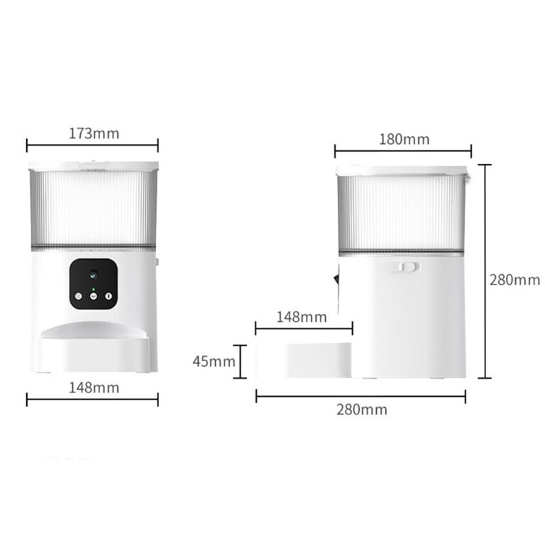Alimentador automático para animais de estimação, máquina de alimentação inteligente, dispensador de comida para cães, com botão de câmera WiFi, temporização de voz, quantitativo, Slow Foodr - Image 7