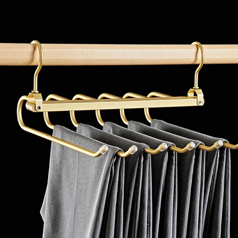 6 em 1 cabides para calças magia multi camada liga de alumínio calças rack armazenamento 360 rotativo dobrável protable pano calças cabides - Image 7