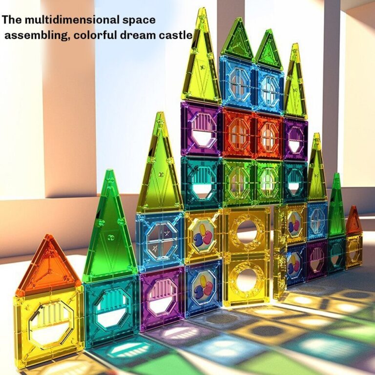 43/55/56PCS Ladrilhos magnéticos de construção Blocos de construção 3D Conjunto de construção Blocos magnéticos de execução em mármore para brinquedos infantis de aprendizagem precoce - Image 5