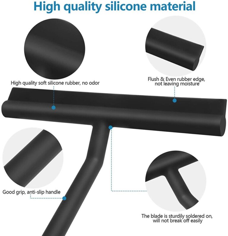 Rodo de chuveiro limpador de vidro raspador rodo de chuveiro limpador com suporte de silicone espelho de banheiro raspador limpeza de vidro - Image 6