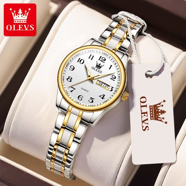 OLEVS 5567 Relógio de quartzo com mostrador preto para mulheres, relógios de aço inoxidável à prova d'água, marca de luxo, moda, vestido feminino, relógio de pulso - Image 16