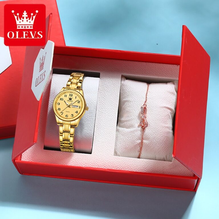 OLEVS 5567 Relógio de quartzo com mostrador preto para mulheres, relógios de aço inoxidável à prova d'água, marca de luxo, moda, vestido feminino, relógio de pulso - Image 7