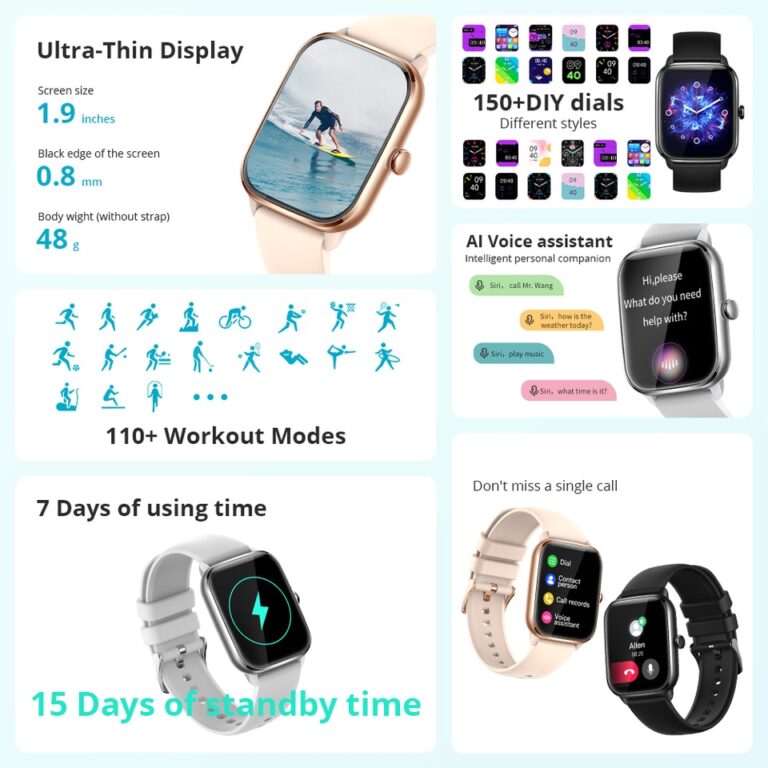 COLMI C61 Smartwatch 1,9 polegadas Tela Cheia Bluetooth Chamada Frequência Cardíaca Monitor de Sono 100+ Modelos Esportivos Relógio Inteligente Para Homens Mulheres - Image 3