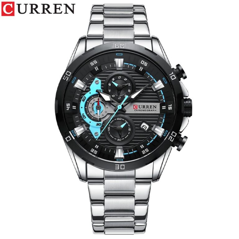 Relógios de aço inoxidável CURREN para homens criativos, mostrador luminoso com cronógrafo, relógios de pulso casuais masculinos - Image 8