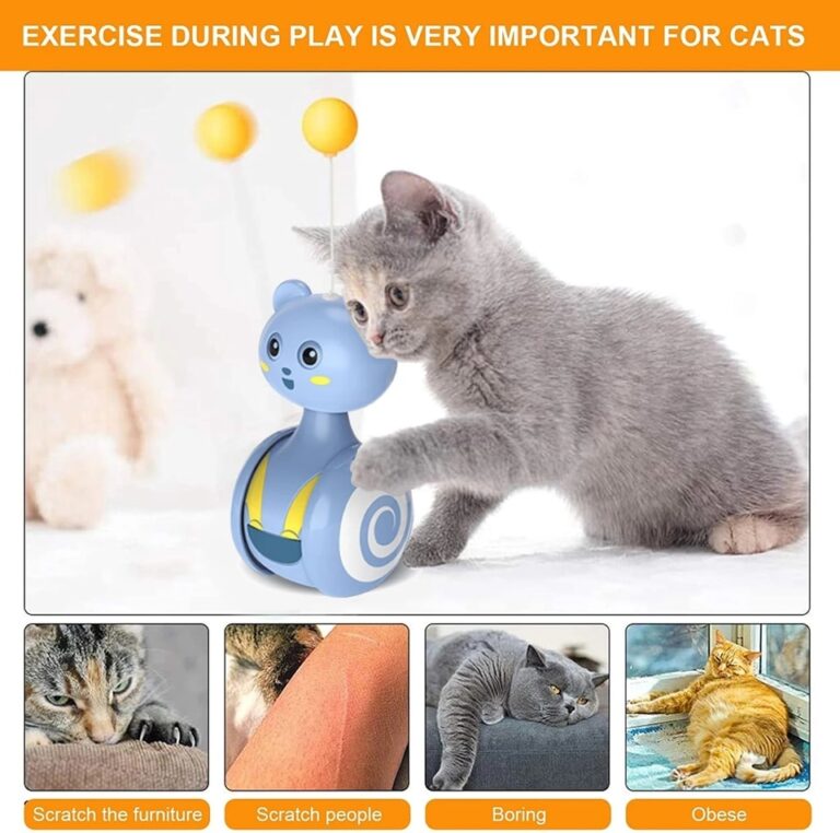 Brinquedos interativos de penas para gatos Pet Bumbler Brinquedo engraçado Brinquedos interativos para gatos Cat Rolling Teaser Brinquedos de varinha de penas Bola giratória - Image 7