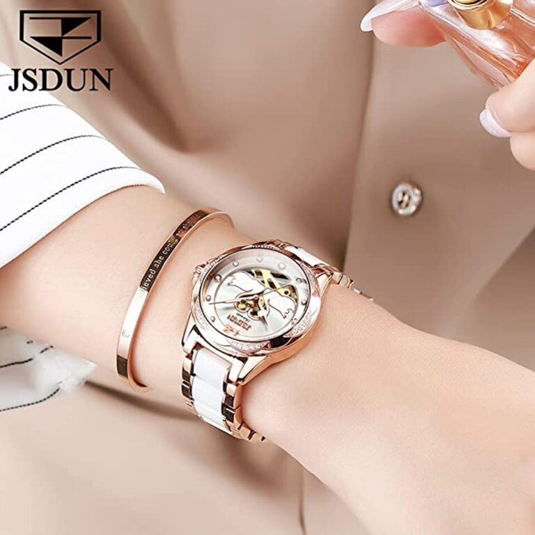 Relógio feminino mecânico de luxo Love Swan Design esqueleto elegante pulseira de cerâmica à prova d'água relógio de pulso feminino relógio de vestido para meninas - Image 3