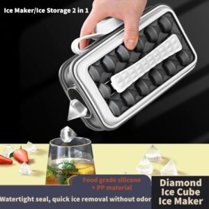 Diamond Curling 2 em 1 Bandeja de Gelo Acessórios de Cozinha Molde de Silicone para Cubos de Gelo Caixa de Cubos de Gelo Portátil Molde para Fazer Gelo