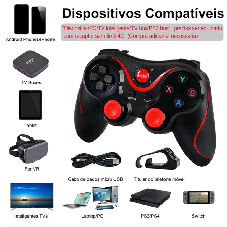 Gamepad sem fio X3 Controlador de joystick sem fio T3 Bluetooth Suporte Gamepad para telefone Android PC Switch/Acessórios PS3 - Image 2