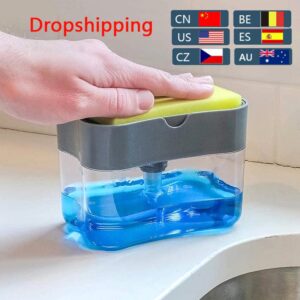 Dispensador de sabão automático garrafa para sabão líquido esponja de cozinha dispensador de sabão de cozinha manual esponja de sabão 5/10ps