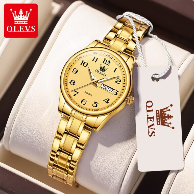 OLEVS 5567 Relógio de quartzo com mostrador preto para mulheres, relógios de aço inoxidável à prova d'água, marca de luxo, moda, vestido feminino, relógio de pulso - Image 10