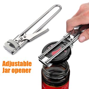 Abridor de jarras ajustável, aço inoxidável, acampamento, piquenique, tampa de garrafa, ferramenta aberta, cozinha, antiderrapante, economiza esforço, abridor de tampa