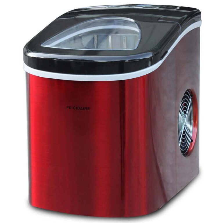 Fabricante de gelo de bancada EFIC117-SS de 26 lb, aço inoxidável vermelho