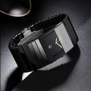 OUPAI 2022 Nova Chegada Relógio de Cerâmica Retangular Preto Masculino Ultra Fino 34mm Quartzo Sem Fadeless Sem Riscos Relógio Moda Antiga