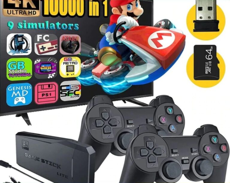 Videogame Stick 10mil Jogos 64gb 2 Controles Sem Fio Console Original Portátil Retro Antigo - Image 5