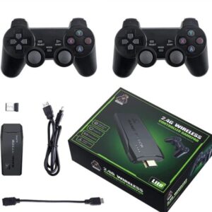 Videogame Stick 10mil Jogos 64gb 2 Controles Sem Fio Console Original Portátil Retro Antigo