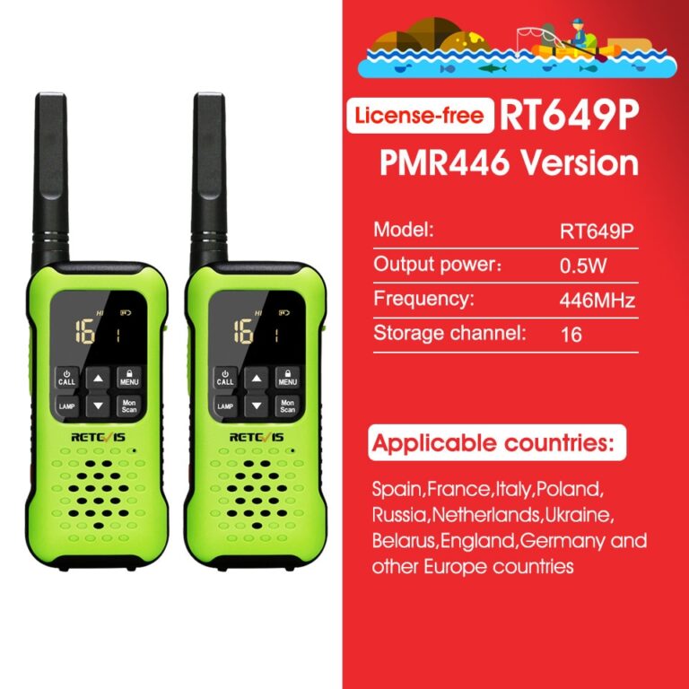 Retevis walkie talkie à prova d'água ip67 flutuante rádio bidirecional 2 peças incluídas pmr 446 bateria recarregável aa caiaque de pesca rt649p - Image 6